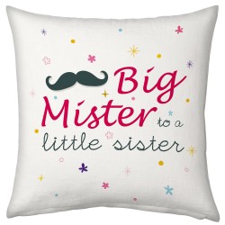 Big Mister to Little Sister Printed Cushion 
